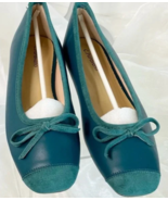 C. Paravano womens Elena Peacock Blue (Emerald) Square Cap-Toe Ballet Fl... - $374.48 MXN