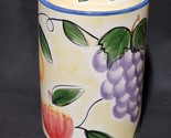 Vintage Fruit Theme 10&quot; Ceramic Porcelain Cookie Jar Canister &amp; Lid - Un... - £23.33 GBP