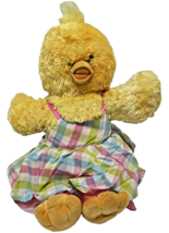 Build A Bear Plush Yellow Chick Easter with Pastel Plaid Dress 18 Inches... - £12.25 GBP