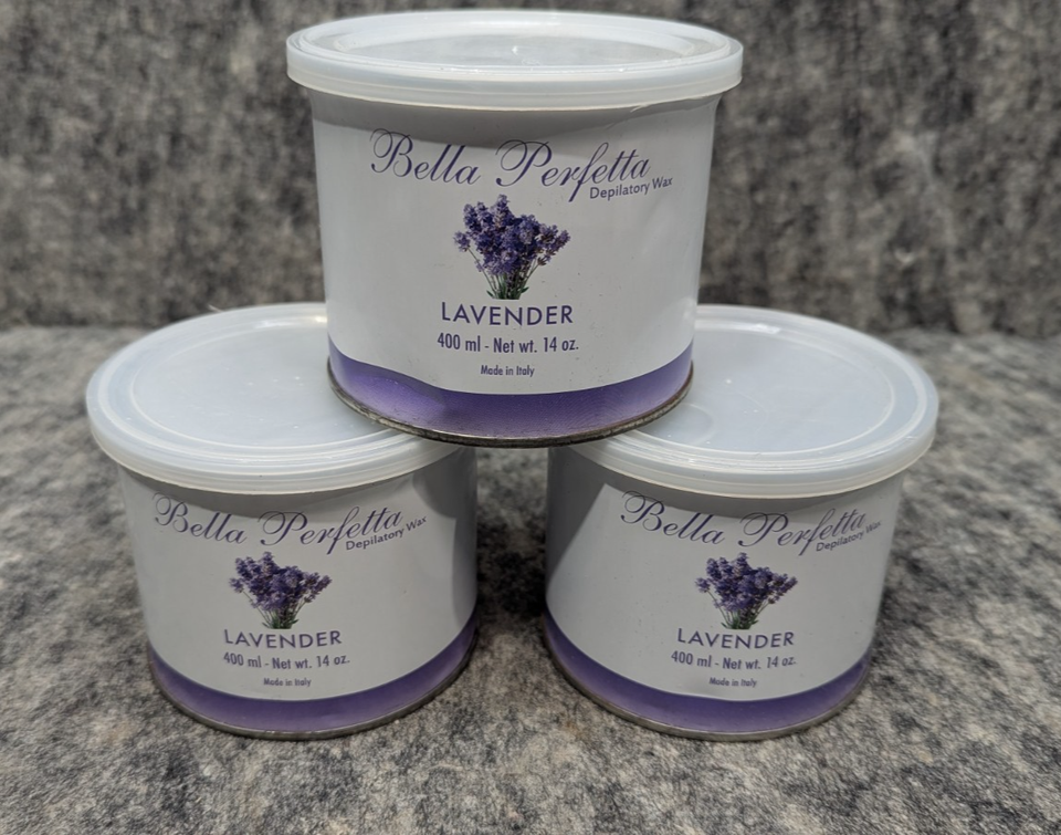 Lot of 3 New Bella Perfetta Lavender DEPILATORY WAX 14oz / 500ml - $34.99