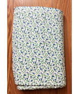 6 Yds. Fabrics small Blue & Green Flowers on White Made in USA   MGD(1/4/17) - $37.62