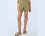 Molly Bracken High Waist Linen Shorts Green - $45.00