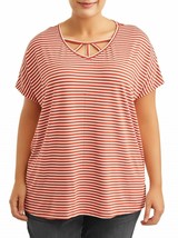 New! Women&#39;s Plus Size 0X (14W) Terra Sky Short Sleeved Shirt - SPICED CIDER - $11.88