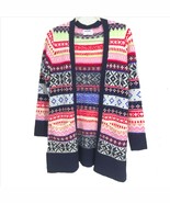 Old Navy Long Open Front Cardigan Sweater Multi-Color Nordic Print X-Small - $27.77 CAD