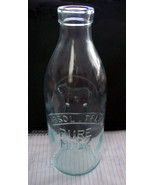 One Quart Absolutely Pure Milk Bottle, Embossed Cow, Made In Italy - £21.32 GBP