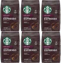 Starbucks Espresso Roast Dark Roast Whole Bean Coffee, 12 Ounce (Pack Of 6) - £31.85 GBP