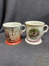 Antique Porcelain Germany Shaving Mugs - Lot Of 2 - Have Damage - T7F - $15.84