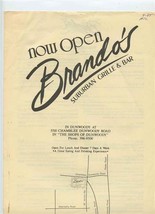 Brando&#39;s Suburban Grille &amp; Bar Menu Dunwoody Georgia 1985 - $17.82