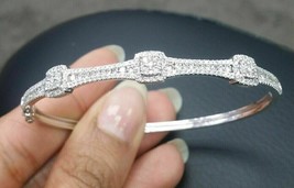 5.00CT Diamante Talla Redonda Mujer Bonito Pulsera 14K Acabado en Oro Blanco - £164.23 GBP