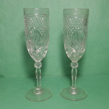 Pair of crystal champagne flutes 8&quot; tall - $29.05
