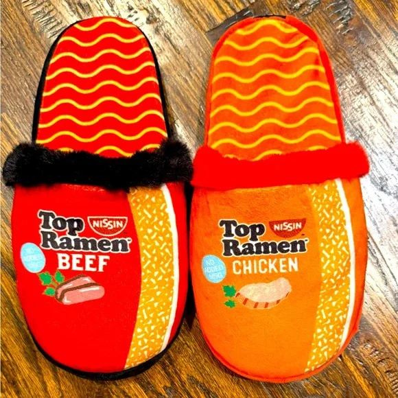 Odd Sox Top Ramen Slippers - Red and Orange - Beef and Chicken | Sz L - ... - €23,97 EUR