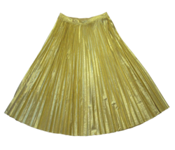 NWT J.Crew Pleated Wrap Skirt in Gold Lamé Lame Metallic Lightweight Midi 6 - £56.80 GBP