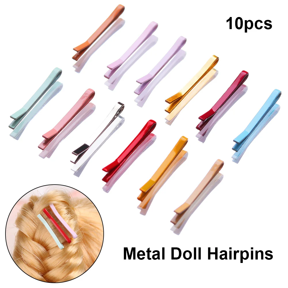 10Pcs Doll Head Clips Cute Mini Metal Headclip Headwear DIY Dolls Hairpin - £6.01 GBP