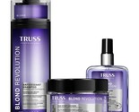 TRUSS BLOND REVOLUTION SHAMPOO &amp; NET BLOND MASK &amp; IMPASSABLE FINISHER BU... - $107.79