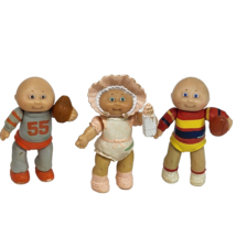 3 VINTAGE 1984 CABBAGE PATCH KIDS PVC FIGURES BOYS W FOOTBALLS BABY W BO... - $26.13