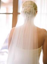 Minimalist Bridal Veil, Wedding Veil, Cathedral Veil,Fingertip Length Veil - £15.72 GBP