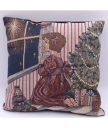Decorative Christmas Tree Tapestry Throw Pillow Pray Star 12x12 VNTG Hol... - $248.22 MXN