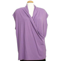 RALPH LAUREN Purple Stretch Viscose Jersey Faux Wrap Surplice Top 2X - $871.24 MXN