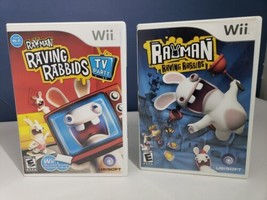 Nintendo Wii - Rayman Raving Rabbids &amp; TV Party (Lot of 2 Games) - Complete CIB - £10.27 GBP