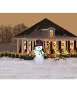 Holiday Time Airblown Inflatable Snowman with Candy Cane 7 Feet Yard Decor - $95.53 CAD