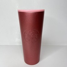 Starbucks Rose Gold Pink Metallic Stainless Steel Cold Cup Tumbler No Straw 24oz - £15.08 GBP