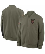 Mens Bears Salute to Service 2025 Sideline Full-zip Bomber Jacket - Olive - €86,29 EUR