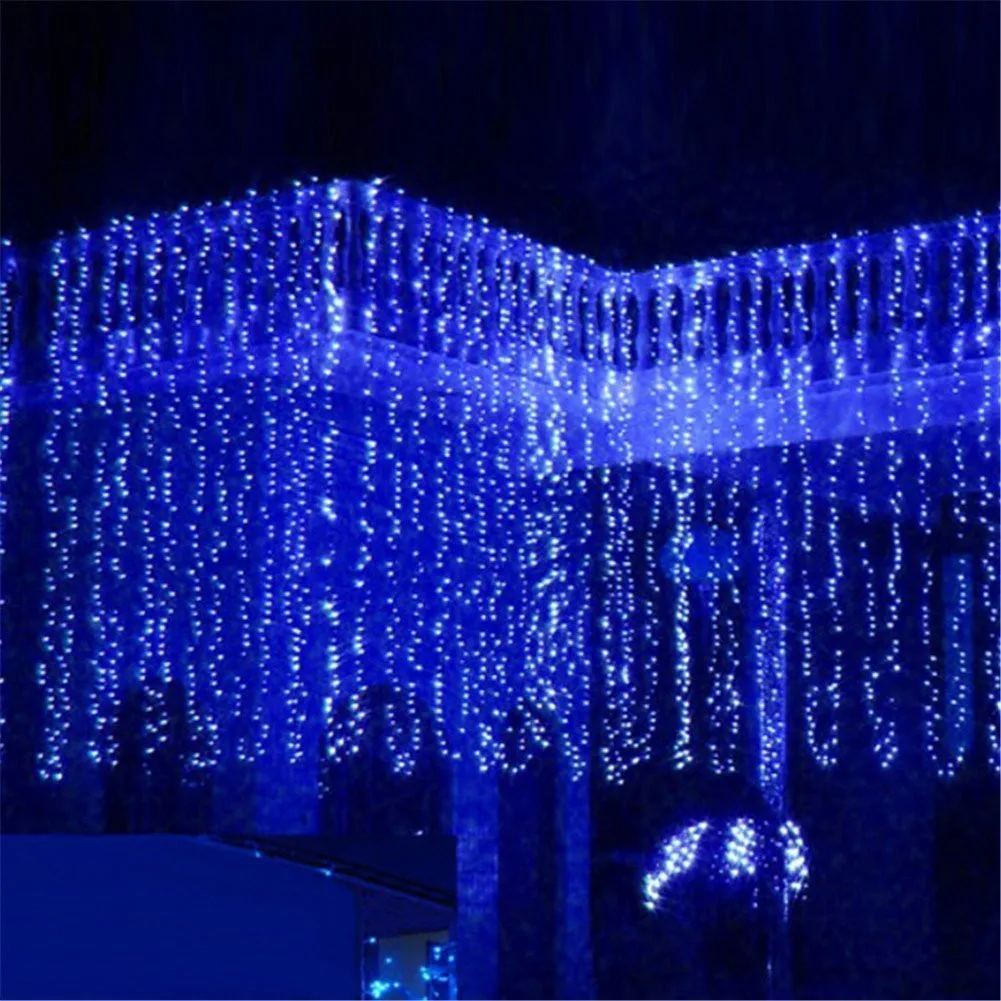 Ft 600led fairy curtain lights eu plug in 8 modes christmas fairy string hanging lights thumb200