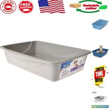 Eco-Friendly Open Litter Pan for Cats - Blue Mesa &amp; Mouse Grey, Small Size - $175.03 MXN