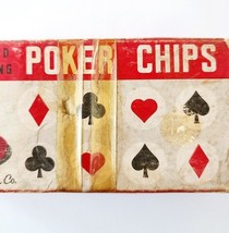 1950s-60 ARRCO Playing Card Co Poker Chips Interlocking 95 Of 100 Pcs Bo... - $19.99