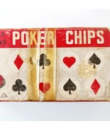1950s-60 ARRCO Playing Card Co Poker Chips Interlocking 95 Of 100 Pcs Bo... - $19.99
