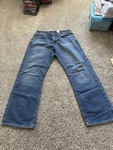 Lucky Brand Jeans Mens Size 34 Blue Denim Dungarees Classic Fit Flawed - $236.38 MXN