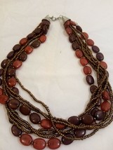 Chunky Style Shades of Brown Necklace (8 Strands in One) - £14.24 GBP