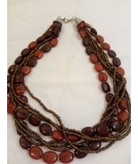 Chunky Style Shades of Brown Necklace (8 Strands in One) - $17.82