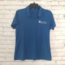 Nike Dri-Fit Womens Polo Golf Shirt Size Medium Blue Polo Briggs Veselka CPA&#39;s - £10.22 GBP