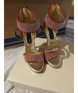 Womens red Highest Heel Collection stilettos Size 6 Open Toe  - $29.99