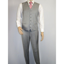 Mens Three Piece Suit Vested VITALI Soft Fabric With Sheen M3090 Stone Gray 3pc image 8