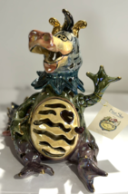 Blue Sky Clayworks Heather Goldminc Dragon Tea Light Candle Holder with tag - $42.75