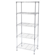 Chrome Rack 5-Tier Wire Shelving Unit - Kitchen Garage - £76.73 GBP