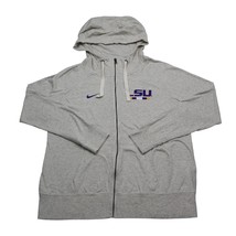 LSU Nike Womens Sweatshirt L Gray Full Zip Long Sleeve Hooded Pocket Dra... - £20.24 GBP