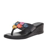 Easy Street Womens 8.5 M Black Giordana Flower Flip Flip Wedge Sandals N... - $636.56 MXN