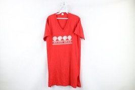 Vtg 70s Streetwear Womens XL Faded Spell Out Hilton Head Beach T-Shirt Red USA - £27.21 GBP