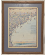 Gulf Coast Map of Texas - Watercolor Print by Moore Art 20&quot;W 25&quot;H - $89.09