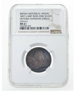 1897 Grande-Bretagne Reine Victoria Diamant Jubilé Argent Medal BHM-3506... - $6,742.32 MXN