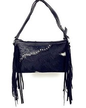 Handcrafted Genuine Leather Western Cowhide Womens Fringe Clutch Crossbo... - £37.42 GBP