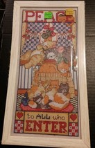 New Vintage Art Print #9466 Shelly Rasche Peace Cats &quot;Peace To All Who Enter&quot; - £13.14 GBP