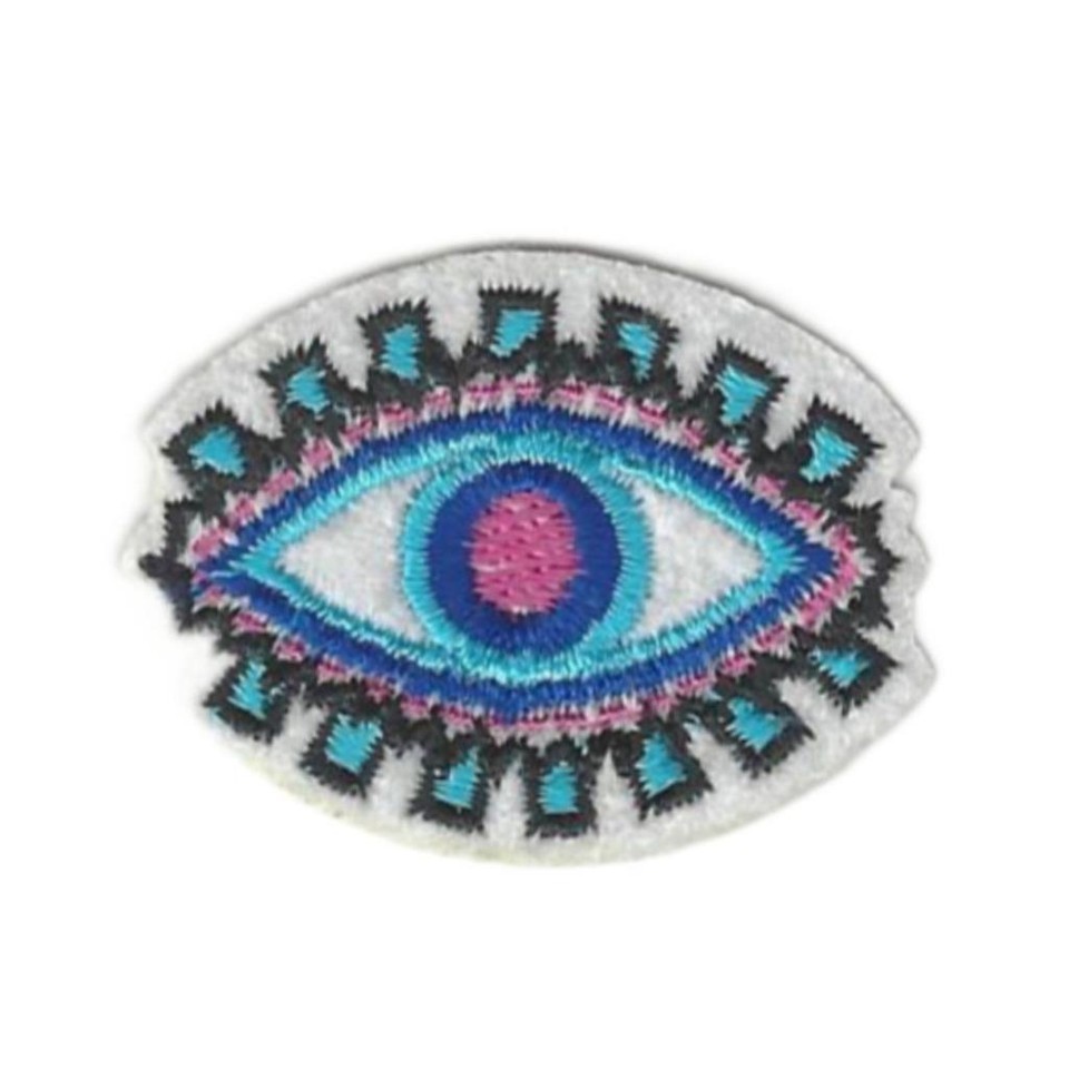 EVIL EYE IRON ON PATCH 1.6&quot; Small Colorful Embroidered Protection Symbol... - $3.95
