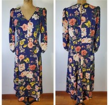 Eliza J. Size 16 NWT Dress Navy Blue Coral Floral 3/4 Sleeve Fully Lined... - $96.04