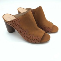 Pour La Victoire Womens Sandals Mules Slip On Open Toe Suede Laser Cut Brown 11 - £34.16 GBP