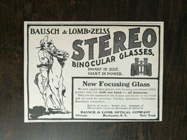 Vintage 1901 Bausch &amp; Lamb Zeiss Stereo Binocular Glasses Original Ad - £5.30 GBP