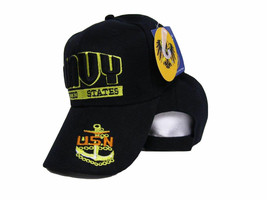 United States Navy 3D Letter Black and Gold Anchor Hat Ball Cap - £13.36 GBP